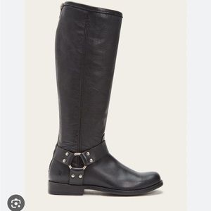 Frye Phillip Harness Tall Boot in Black Leather